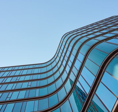Modern Curved Glass Building Exterior